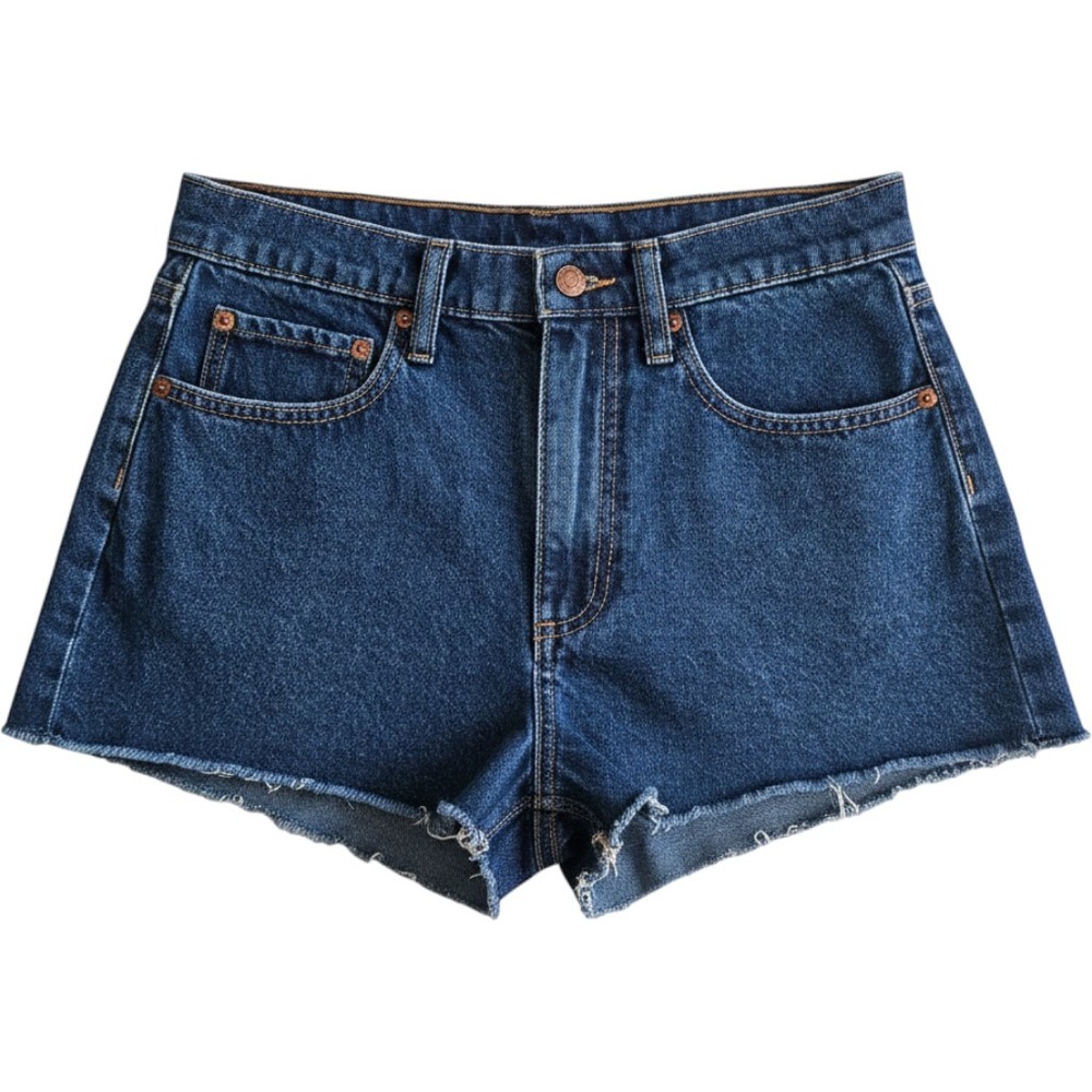 Pink Victoria's Secret Dark Wash High Rise Cut-Off Denim Shorts Womens 8